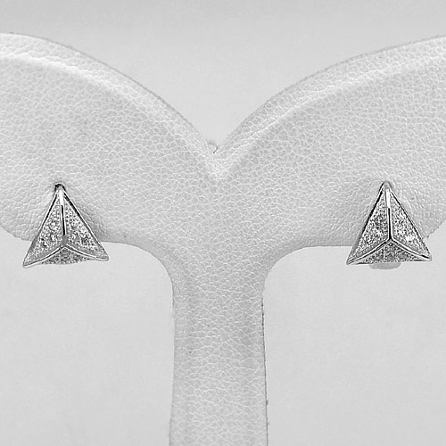 1 Pair 925 Sterling Silver Jewelry Loop Earrings Nice Design