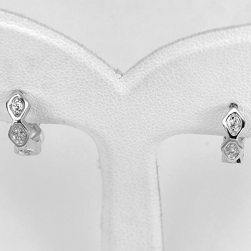 1 Pair 925 Sterling Silver Jewelry Loop Earrings Lovely Design