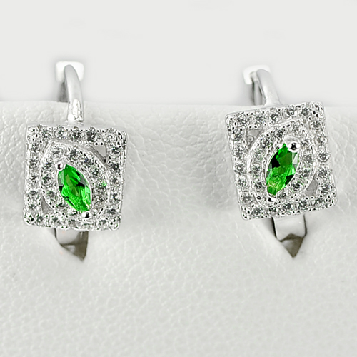 Good Color Design Green CZ 925 Sterling Silver Jewelry Earrings