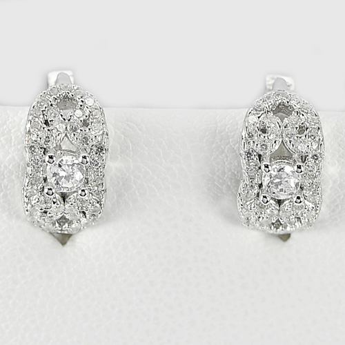 Good Crown Jewelry Design White CZ 925 Sterling Silver Earrings