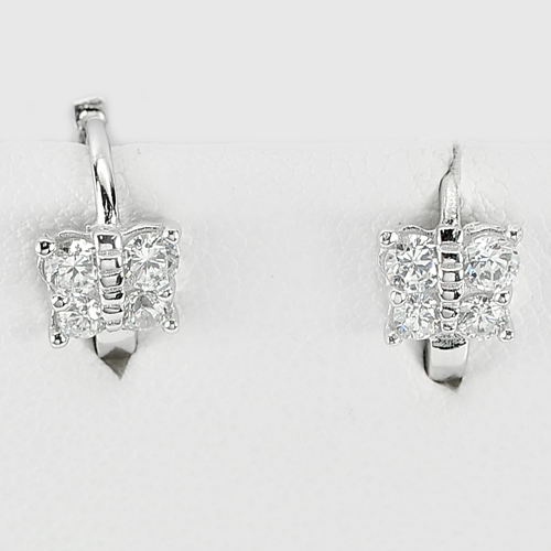 Beautiful Design Round White CZ 925 Sterling Silver Jewelry Earrings