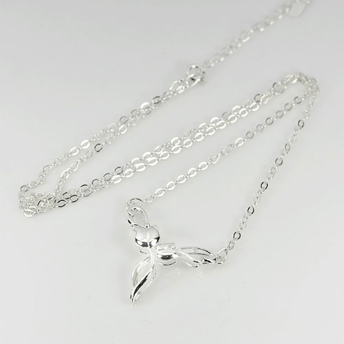 New Fine Jewelry 925 Sterling Silver Necklace Length 17 Inch.