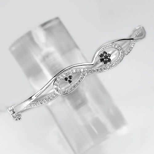 Modern Design Diameter 55 mm. Sterling Silver 925 Jewelry Bangle