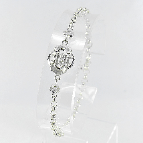Lovely Design 990 Sterling Silver Jewelry Bracelet Length 8 Inch.