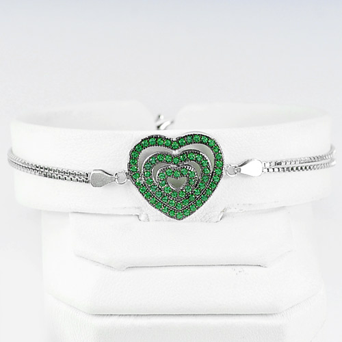 Heart Design 925 Sterling Silver Jewelry Bracelet Length 6.5 Inch.