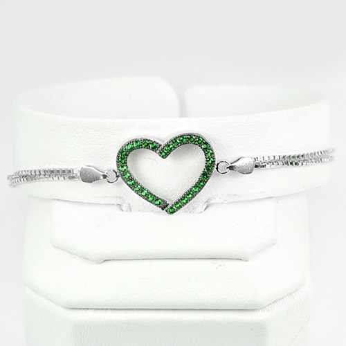Heart Design Jewelry 925 Silver Sterling Adjustable Bracelet 6.5 Inch.