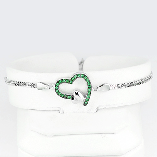 Heart Design 925 Sterling Silver Jewelry Bracelet Length 6.5 Inch.