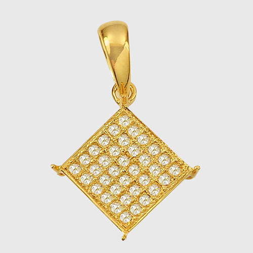 0.63 G. Natural Loose Diamond 10K Solid Gold Pendant