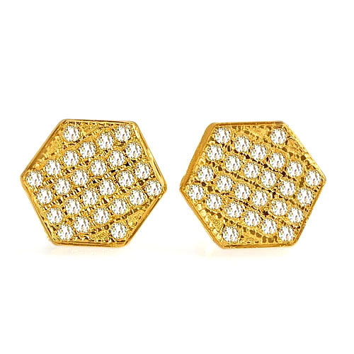 0.95 G. Natural Loose Diamond 10K Solid Gold Earring