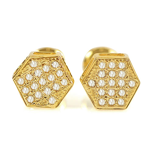 0.81 G. Natural Loose Diamond 10K Solid Gold Earring