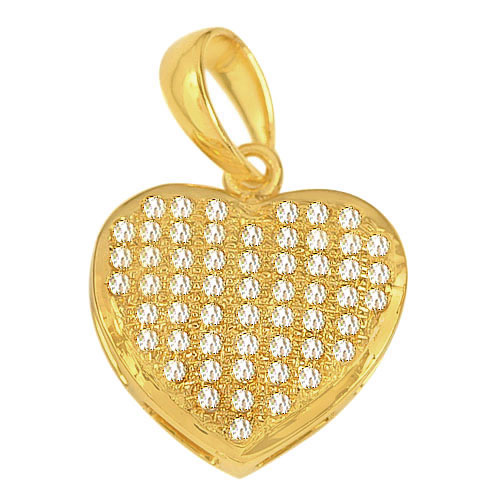 0.92 G. Natural Loose Diamond 10K Solid Gold Pendent