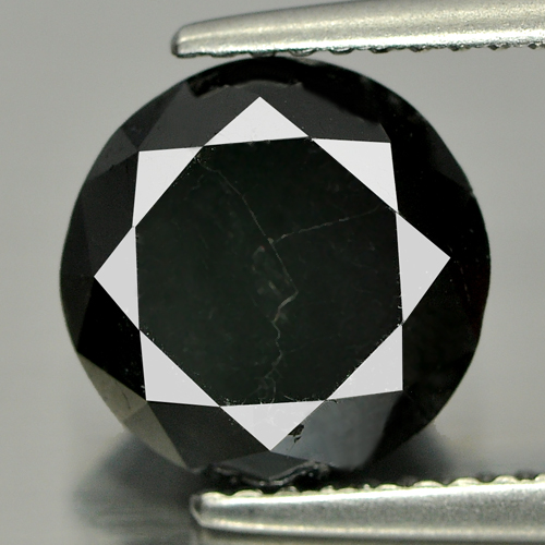 4.34 Ct. Round Brilliant Cut 9.3 Mm. Natural Black Loose Diamond