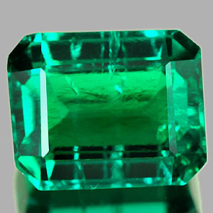1.31 Ct. Ravishing Green Emerald Created Octagon Shape Unheated