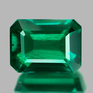 1.85 Ct. VVS Octagon Green Emerald Created Gem Russia