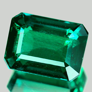 1.76 Ct. Vivid Green Emerald Created Octagon Shape Unheated