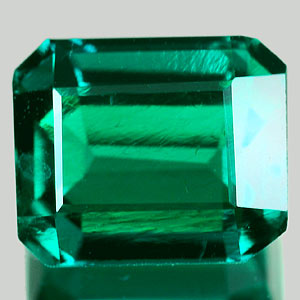 1.66 Ct. Vivid Green Emerald Created Octagon Shape Unheated