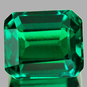 1.45 Ct. VVS Octagon Green Emerald Created Russia