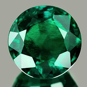 1.36 Ct. 7.3 Mm. Round Green Emerald Created Russia