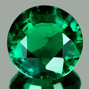 1.41 Ct. 7.8 Mm. Round Green Emerald Created Russia