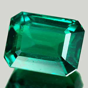 1.70 Ct. VVS Octagon Green Emerald Created Russia
