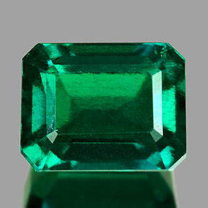 2.96 Ct. VVS Octagon Green Emerald Created Russia