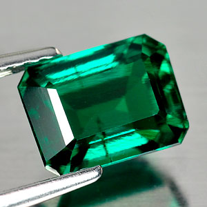 1.79 Ct. Alluring Green Emerald Created Octagon Cut Unheated
