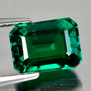 1.51 Ct. Alluring Green Emerald Created Octagon Cut Unheated