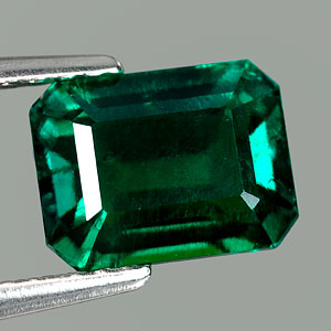 1.85 Ct. Vivid Octagon Cut Green Emerald Created Unheated