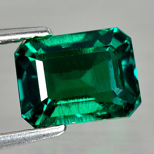 1.86 Ct. Vivid Octagon Cut Green Emerald Created Unheated