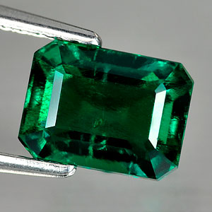 1.80 Ct. Alluring Green Emerald Created Octagon Cut Unheated
