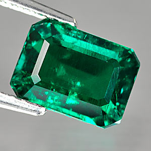 1.78 Ct. Attractive Green Emerald Created Octagon Cut Unheated