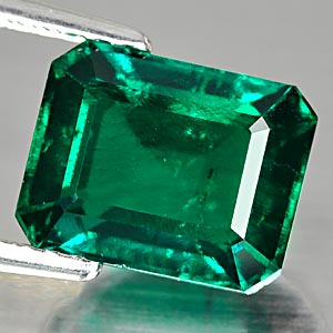 2.25 Ct. Attractive Octagon Cut Green Emerald Created Unheated