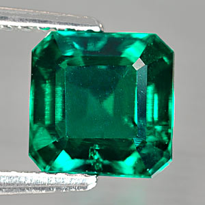 1.45 Ct. Attractive Octagon Cut Green Emerald Created Unheated