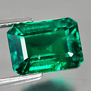 1.75 Ct. Attractive Green Emerald Created Octagon Cut Unheated