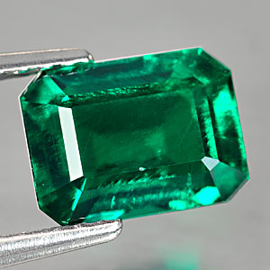 1.81 Ct. Vivid Green Emerald Created Octagon Cut Unheated