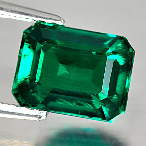 1.69 Ct. Vivid Green Emerald Created Octagon Cut Unheated