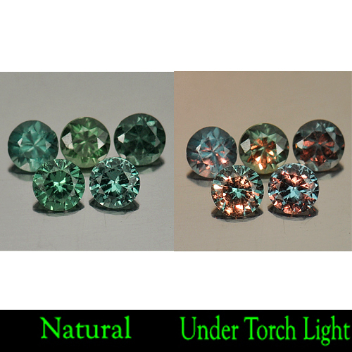 0.64 Ct. 5 Pcs. Round Diamond Cut Natural Gemstones Color Change Garnet