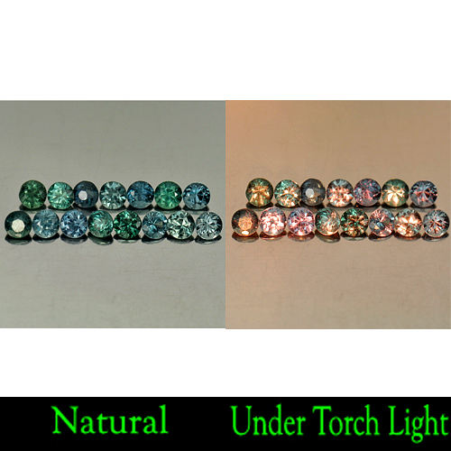 0.98 Ct. 15 Pcs. Natural Gemstones Color Change Garnet Round Diamond Cut