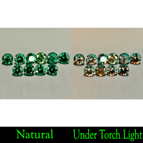 107 Ct. 10 Pcs. Round Diamond Cut Natural Gemstones Color Change Garnet