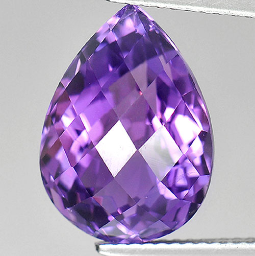 Purple Amethyst 8.08 Ct. Pear Shape Size 15.3 x 11.1 Mm. Natural Clean Gemstone