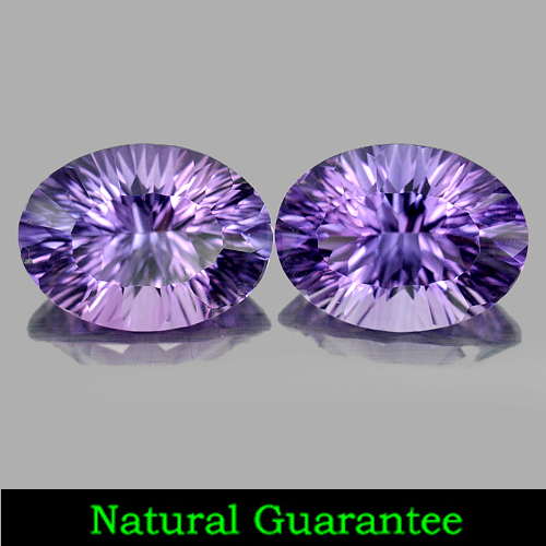 16.20 Ct. Matching Pair Oval Concave Cut Beautiful Natural Clean Purple Amethyst