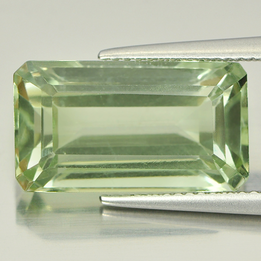 10.15 Ct. Octagon Shape Natural Gemstone Clean Green Amethyst Form Brazil