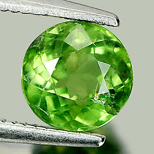1.22 Ct. Round Natural Gem Green Apatite From Tanzania