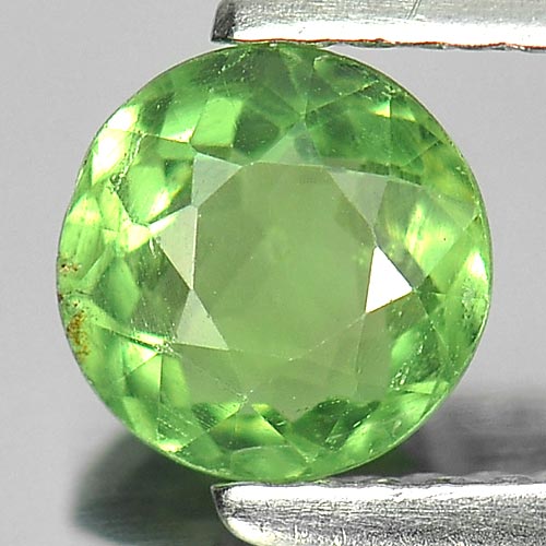 0.77 Ct. Attractive Round Natural Gem Green Apatite From Tanzania