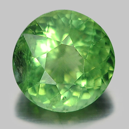 0.81 Ct. Round Natural Gem Unheated Green Apatite From Tanzania