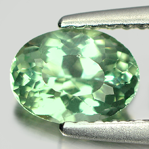 0.76 Ct. Unheated Oval Shape Natural Gem Green Apatite From Tanzania