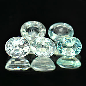 1.94 Ct. 5 Pcs. Oval Natural Light Blue Aqumarine Gems