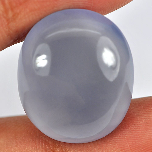 18.17 Ct. Oval Cabochon 18.7 x 15.9 Mm. Natural Lavender Chalcedony Unheated