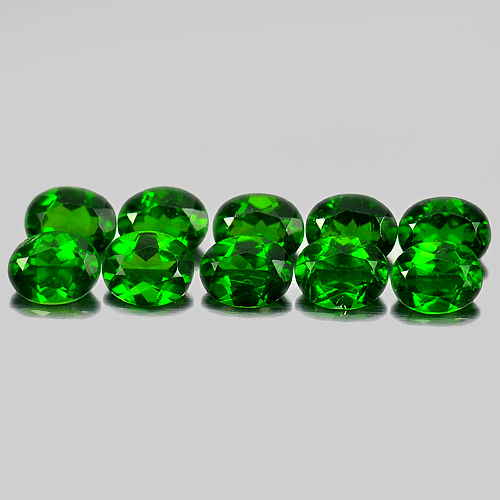 3.70 Ct. 10 Pcs. Oval Natural Green Chrome Diopside Unheated