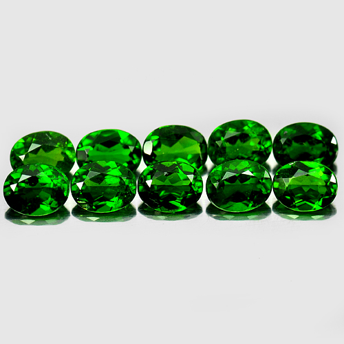 3.74 Ct. 10 Pcs. Good Natural Green Chrome Diopside Unheated